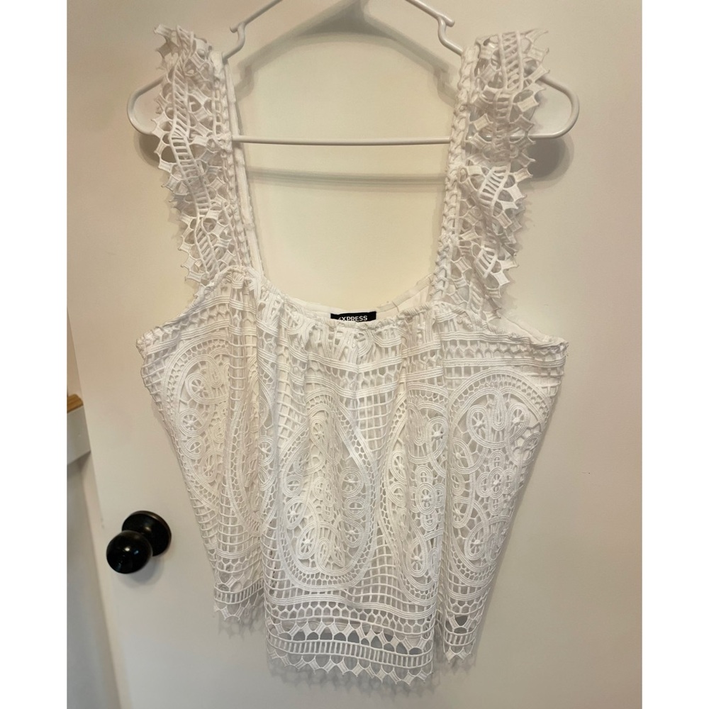 Express White Lace Tank Top
